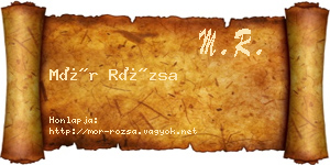 Mór Rózsa névjegykártya