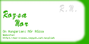 rozsa mor business card