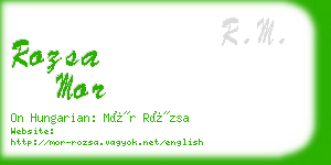 rozsa mor business card